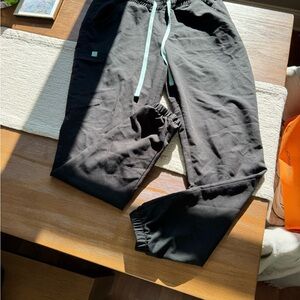 Black Women's Joggers with Mint Drawcord